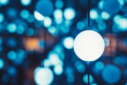 Garlands with blue lights