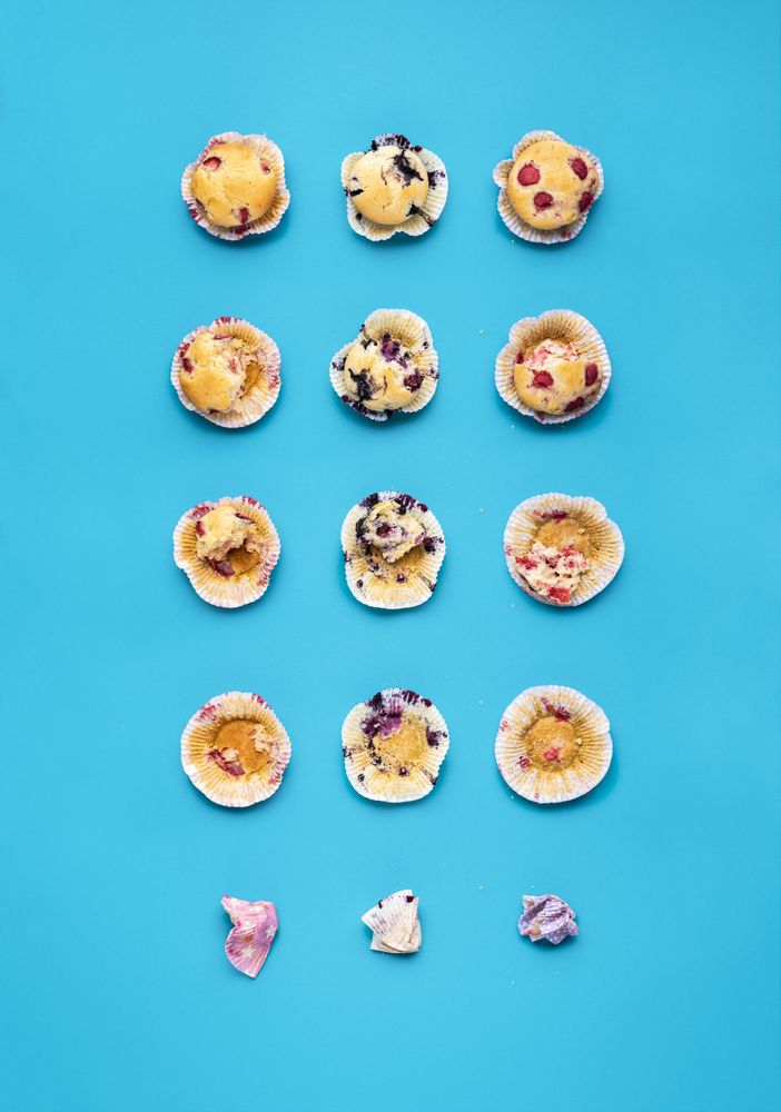 Eating muffins in steps