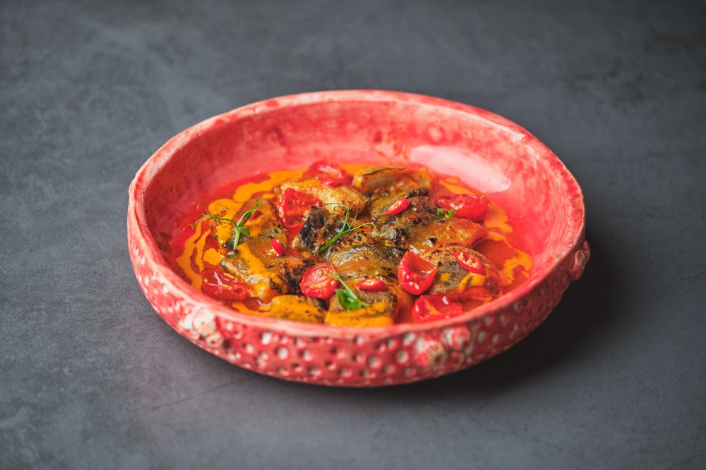 Eel in sauce with chili pepper