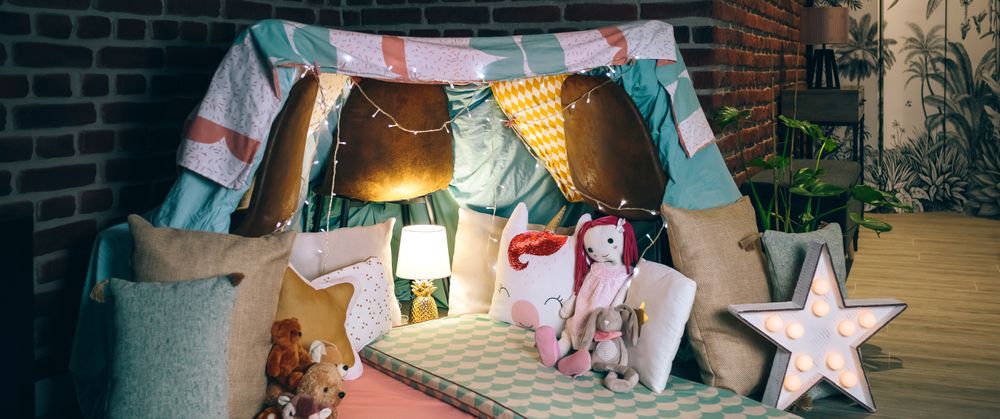 Diy tent decorated for pajama party