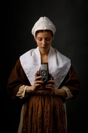 woman with photo camera