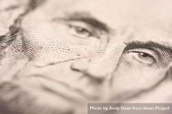 Macro of Five Dollar Bill's Lincoln 5oDkkG