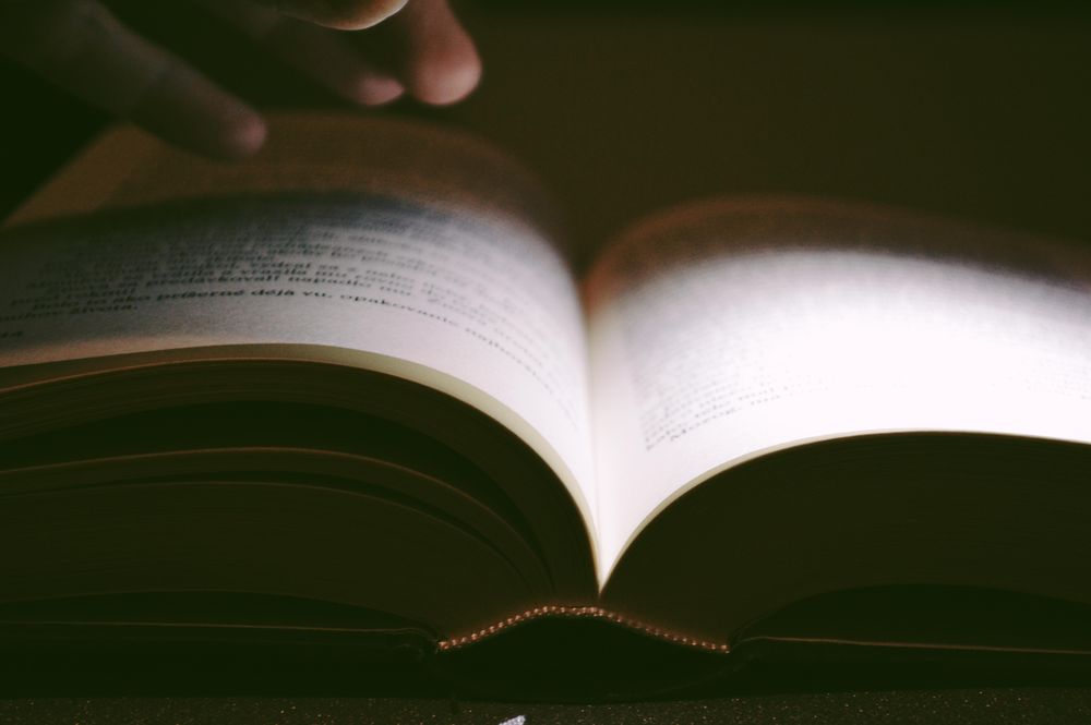 Close up on open book