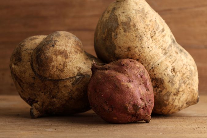 Close Up Two Color Raw Sweet Potato