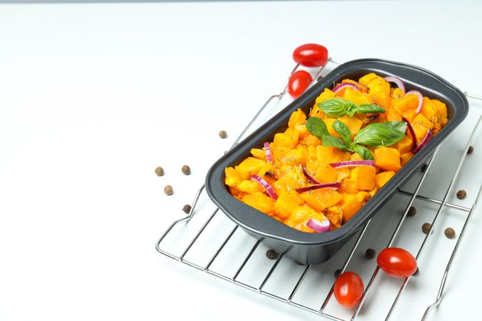 Concept of tasty homemade dish - baked pumpkin