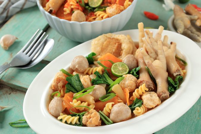 Close Up Seblak, Indonesian Popular Street Food from Bandung, West Java