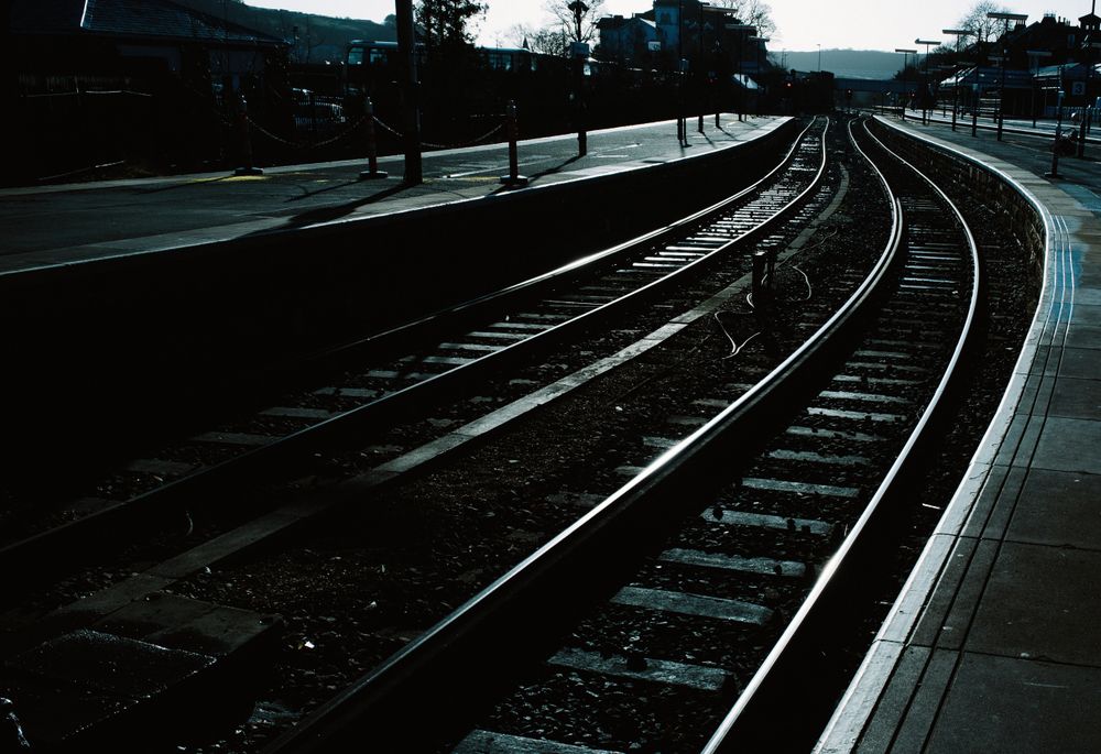 Railway lines and platform
