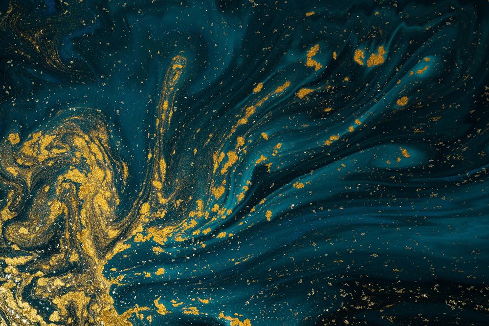Blue and gold marble texture
