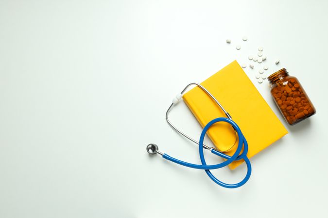 Concept of different professional books - medicine books