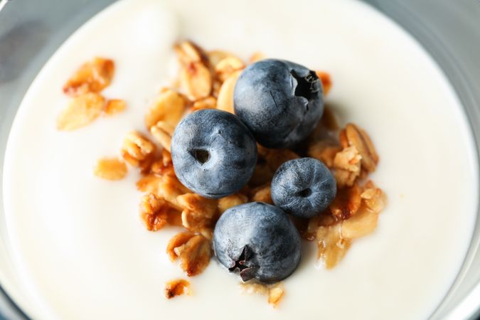 Parfait dessert as background, closeup and space for text