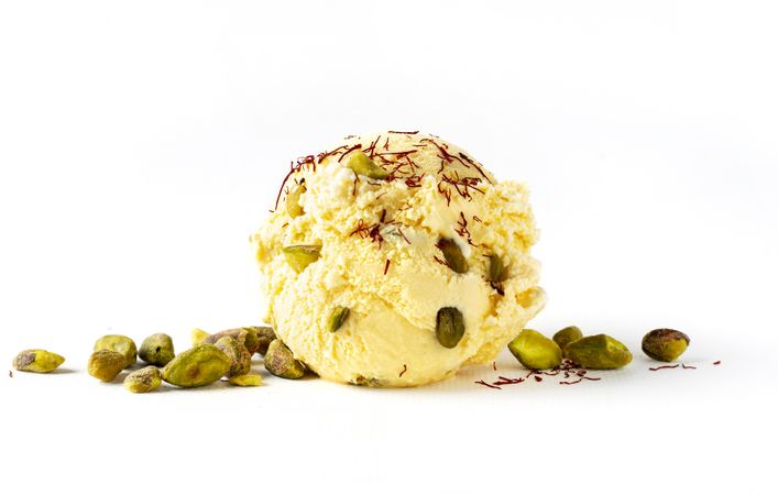 Saffron pistachio ice cream