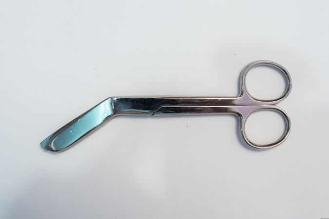 Lister Bandage Scissors Surgery Instrument isolated on blank background