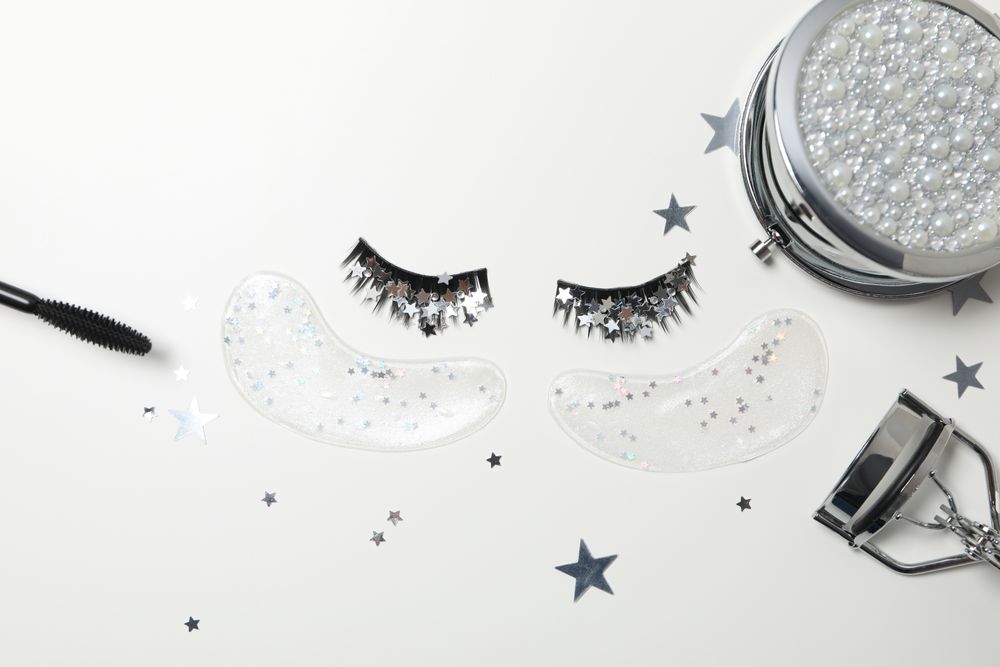 concept of cosmetology tools and beauty treatment, false eyelashes