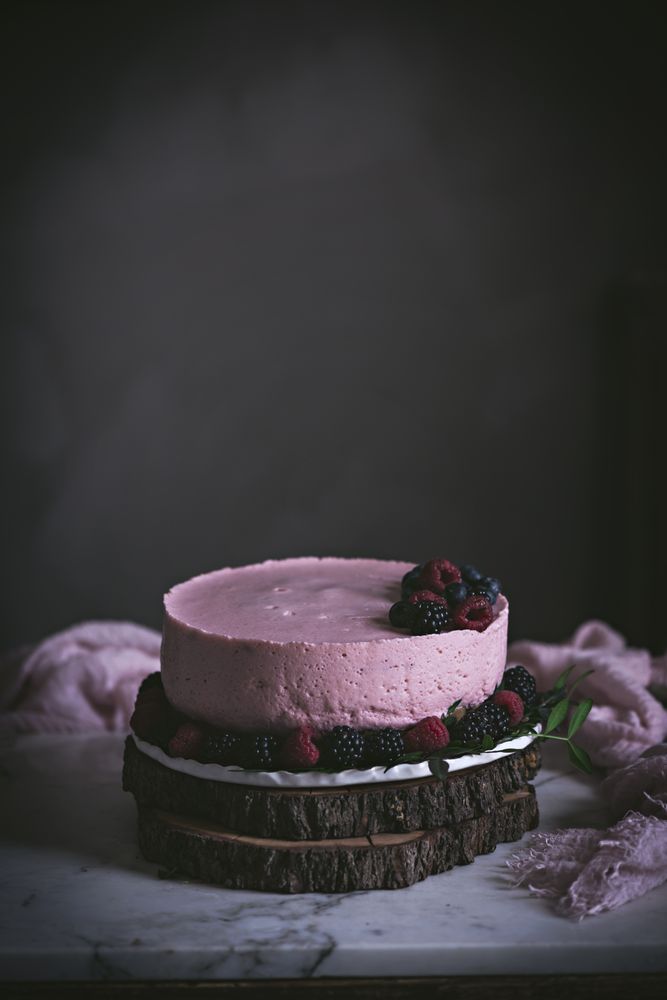 Strawberry tart on table