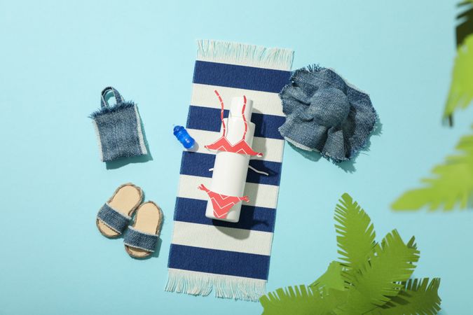 Swimsuit and other accessories for a summer trip to the sea.