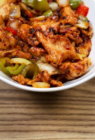 Chinese Spicy Chicken Dish in bowl