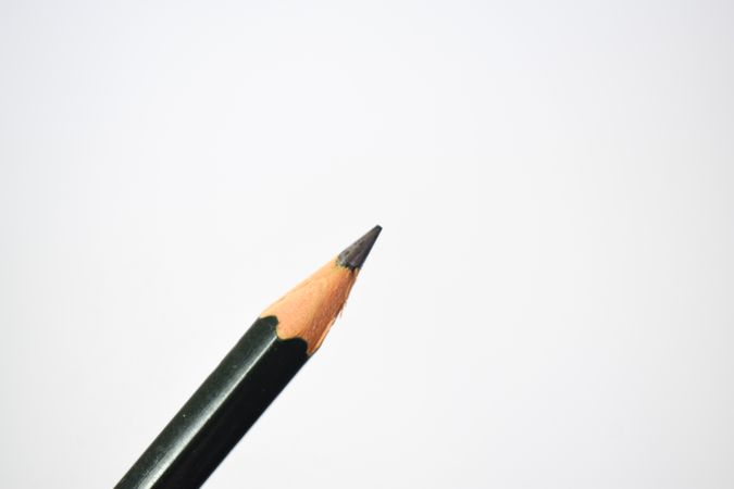 Close up of sharpened pencil with copy space