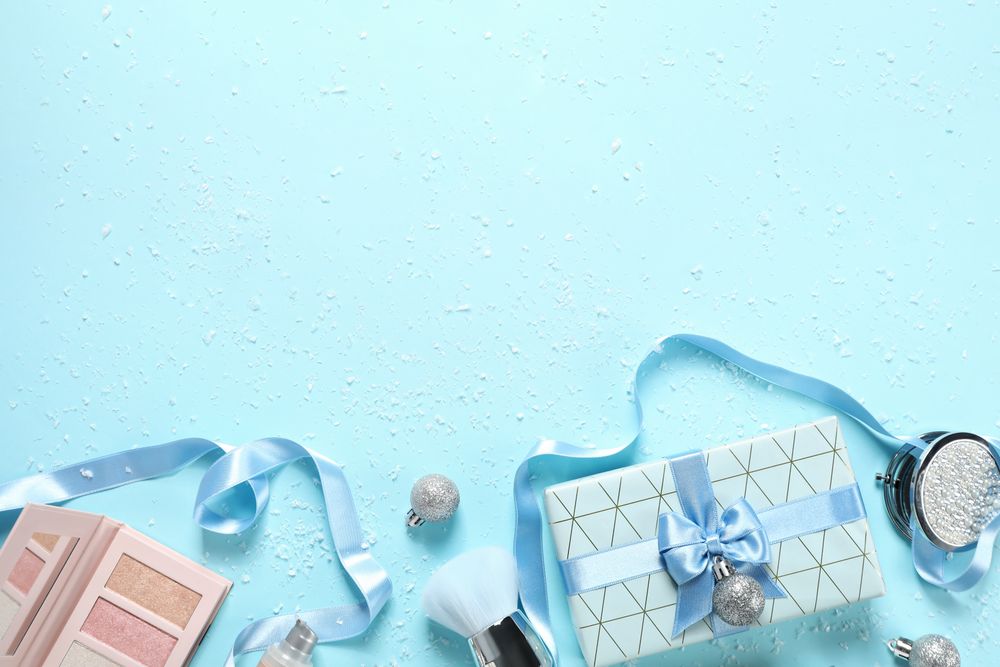 Concept of cosmetics, winter cosmetics, space for text