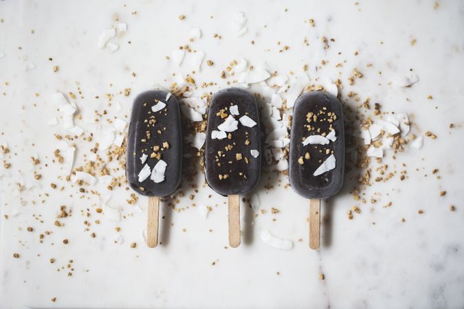 Assorted chocolate popsicles