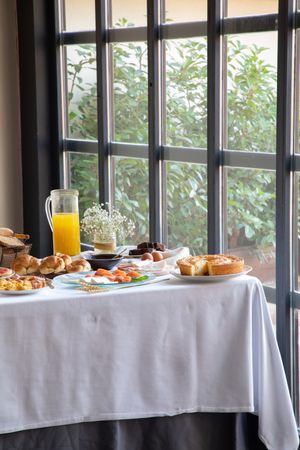 Tasty breakfast with vitamin food at home