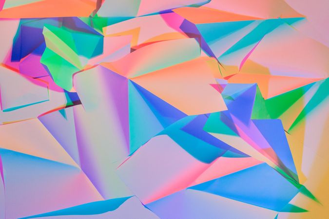 Colorful geometric forms with gradient color