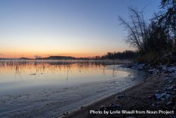 Sunrise and icy edges on Big Sandy Lake in McGregor, Minnesota 5kRj1A