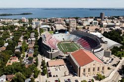 Aerial view of football field at University of Wisconsin, Madison, Wisconsin 4mWdX0