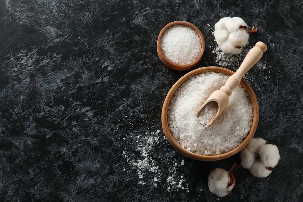 Sea salt, concept of relax, spa and self care