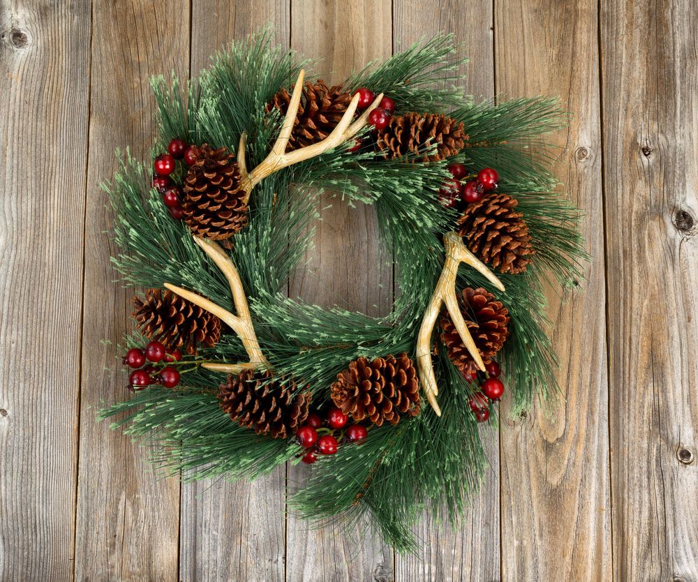 Western style wreath on aged wood