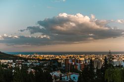 Clouds over beautiful town