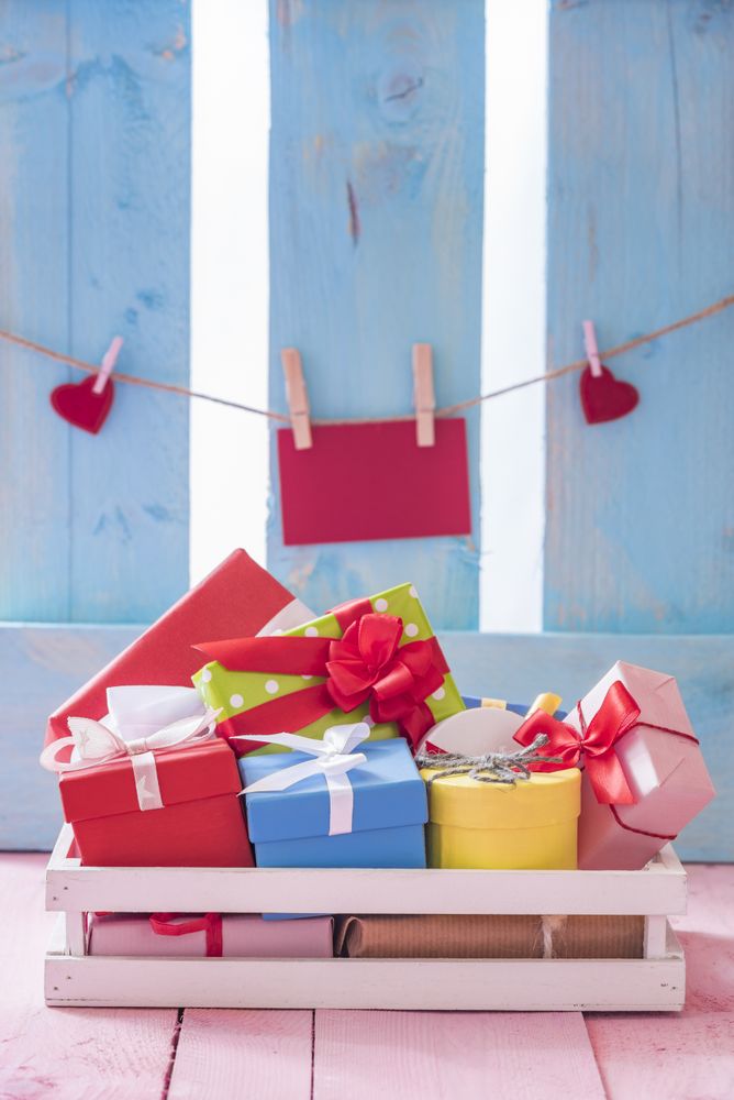 Lots of presents and a message card