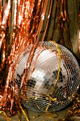New Years Eve Background with Tinsel Curtain, Glittery, Party Background