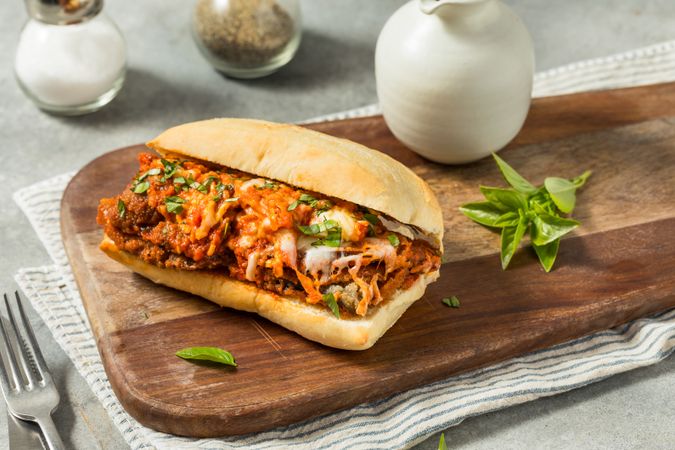 Homemade Eggplant Parmesan Sandwich