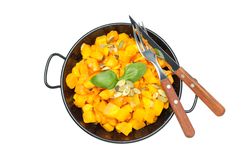 Baked pumpkin isolated on blank background