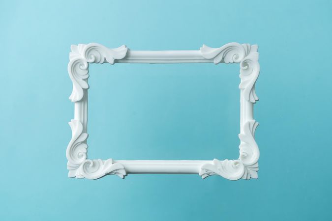 Picture frame on blue background