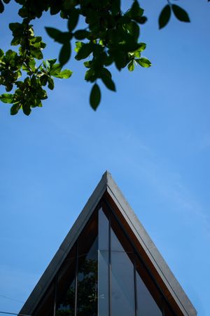 Symmetrical triangle roof minimalist modern building