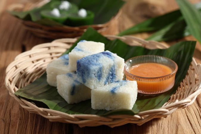 Close Up Kuih Pulut with Srikaya Jam