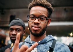London, England, United Kingdom - August 28, 2022: Portrait of Black man in square frames