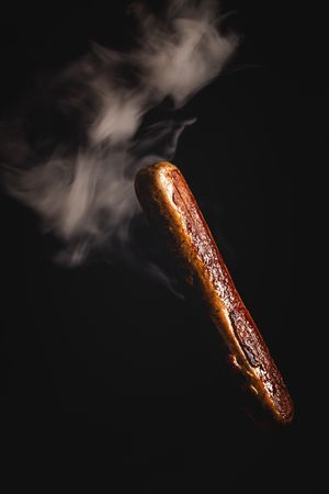 smoke around delicious grilled sausage