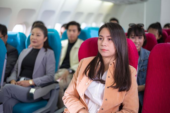 People sitting on airplane