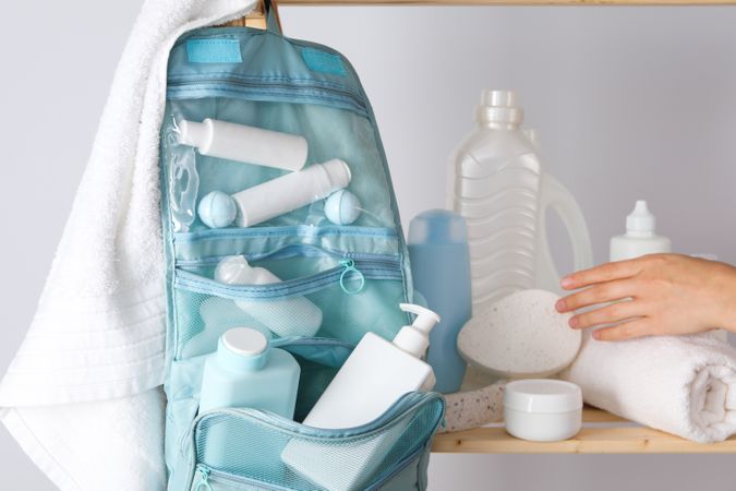 Toilet bag for different toilet and self care accessories