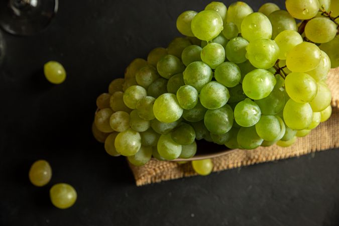 Grapes on table