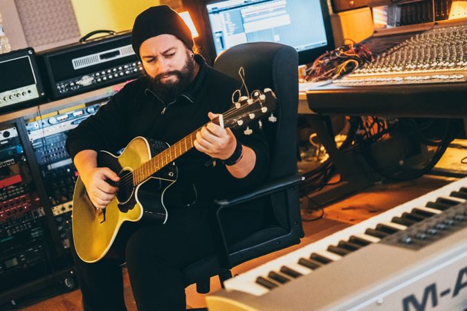 Musician playing guitar
