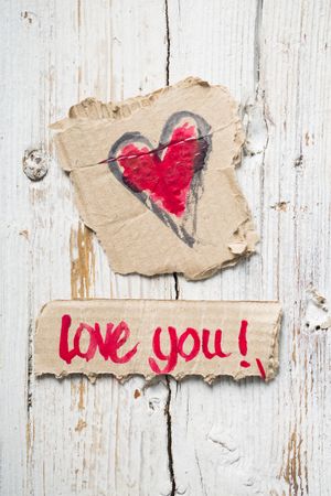 Love symbols hand painted in watercolor