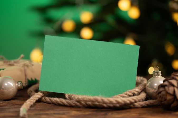 Christmas greeting card mockup with gifts