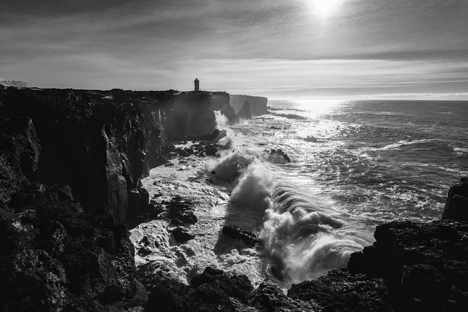 Landscape of lighthouse in Iceland