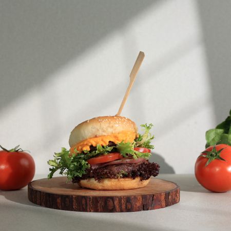 Delicious Fast Food, Homemade Hamburgers.