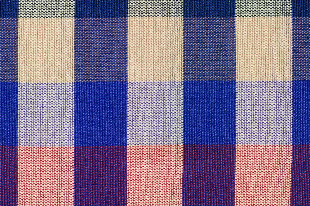 blue checkered fabric tablecloth