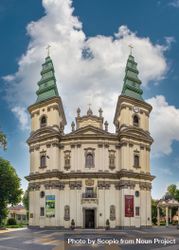 Exterior view of Cathedral of the Immaculate Conception of the Blessed Virgin Mary in Ternopil, Ukraine 489AZb