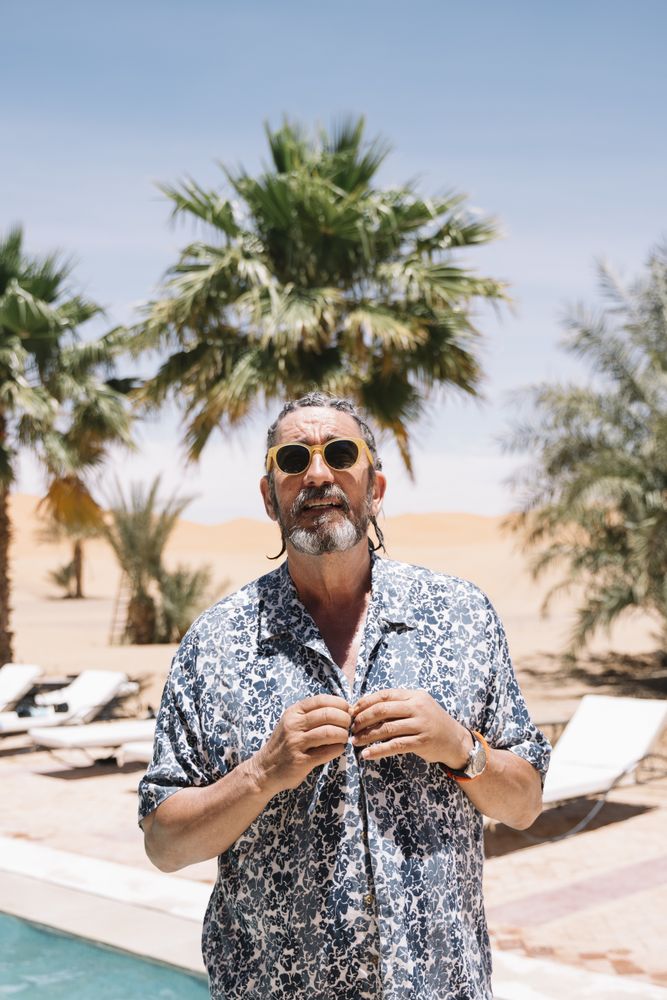 Bearded older man on resort